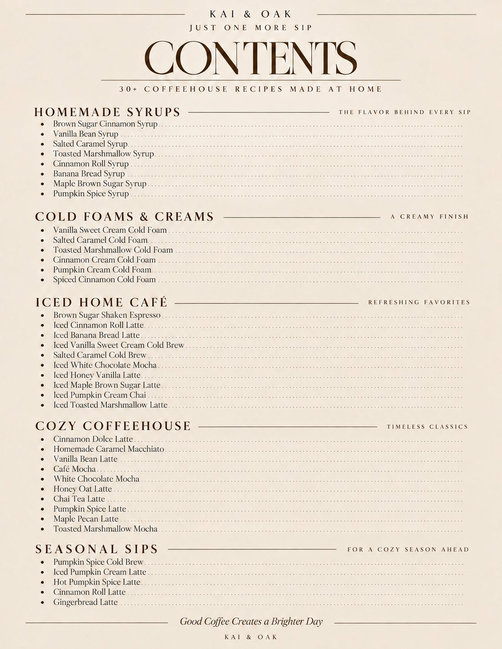 Just One More Sip: 30+ At-Home Coffee Recipes | Digital Cookbook