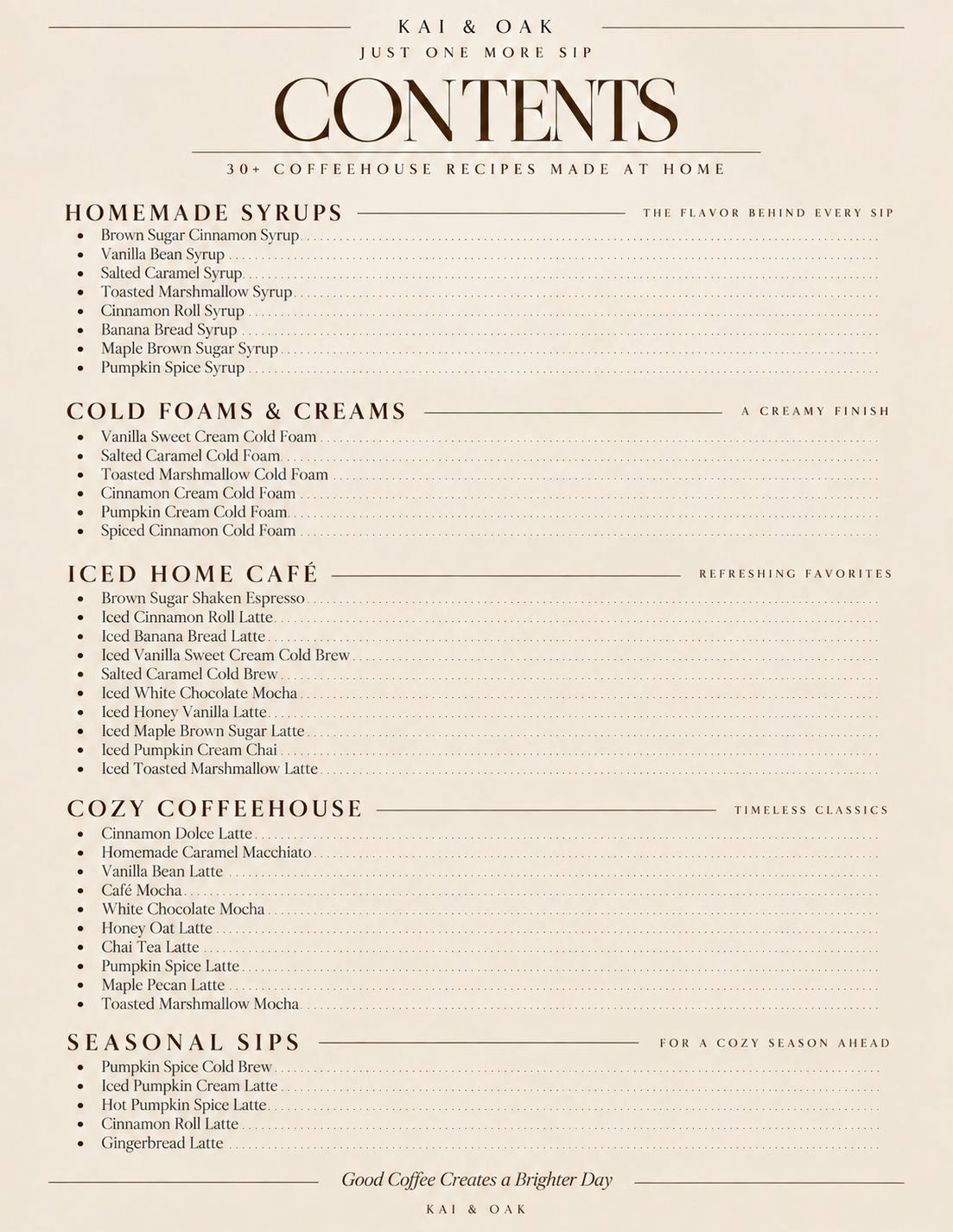 Just One More Sip: 30+ At-Home Coffee Recipes | Digital Cookbook